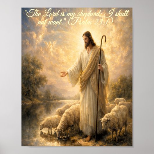 Psalm 23:1 Jesus as Shepherd Poster (Devant)