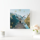 Psalm 23:1 op het dok vierkante klok (Huis)