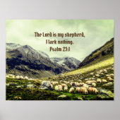 Psalm 23:1 "The Lord is my Shepherd" Poster (Voorkant)