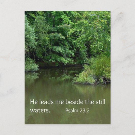 Psalm 23:2 Hij leidt me naast de stilstaande water Briefkaart (Voorkant)