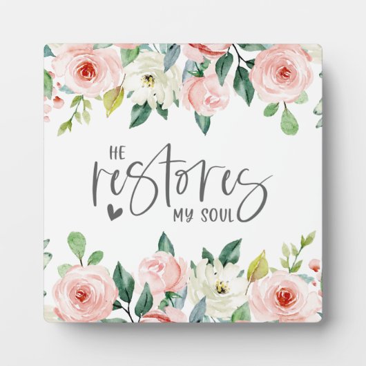 Psalm 23:3 Hij herstelt mijn zielenbijbelvers en R Fotoplaat (Voorkant)