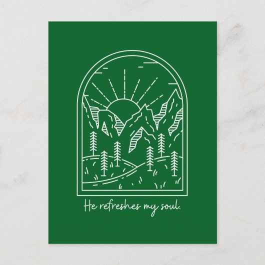 Psalm 23 3 Verfrist Ziel Christelijk Bijbelvers Briefkaart (Voorkant)