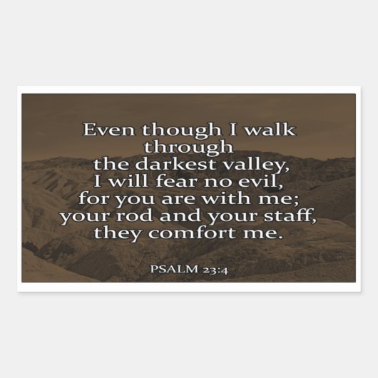 Psalm 23:4 Christelijke Sticker (Voorkant)