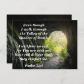 Psalm 23:4 Ik zal geen kwaad vrezen Bijbelvers geh Briefkaart (Voorkant / Achterkant)