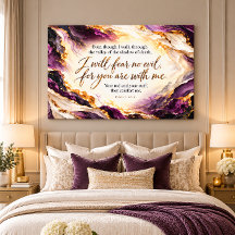 Psalm 23:4 Ik Zal Geen Kwaad Vrezen Paarse Canvas