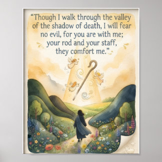 Psalm 23:4 Schriftposter | Bijbeltekst Poster