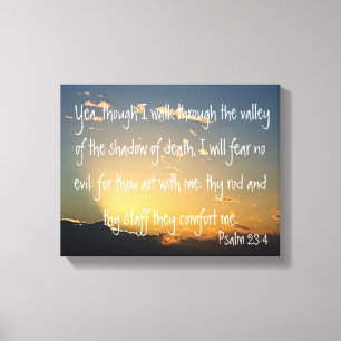 Psalm 23:4 tweeslachtig vers canvas afdruk