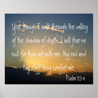 Psalm 23:4 tweesladig voorblad voor bescherming poster