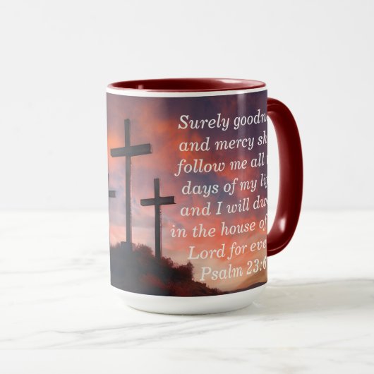 Psalm 23:6 Aangepaste Schrift Faith Coffee Mok (Voorkant rechts)