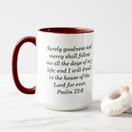 Psalm 23:6 Aangepaste Schrift Two-Tone Coffee Mok