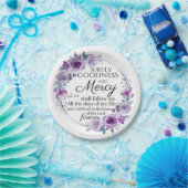 Psalm 23:6 Inspirerend Bijbelvers Paarse Bloemen Papieren Bordje (Feest)