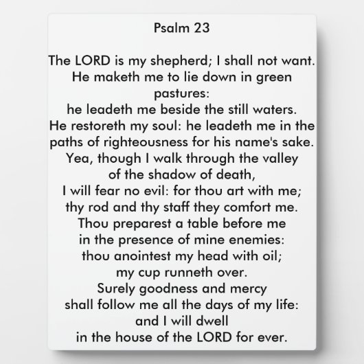 Psalm 23 8x10 Tabletop Photo Plaque (Devant)