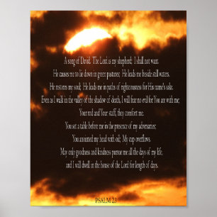 Psalm 23, Afdrukken tegen brand, Poster-papier met Poster