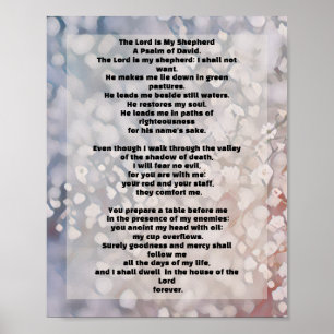 Psalm 23 artistieke kunst met bloemspraak poster
