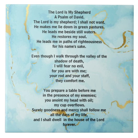 Psalm 23 biblical quotes tegeltje (Voorkant)