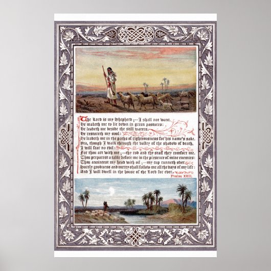  Psalm 23 Bijbel Verse Art Poster (Voorkant)