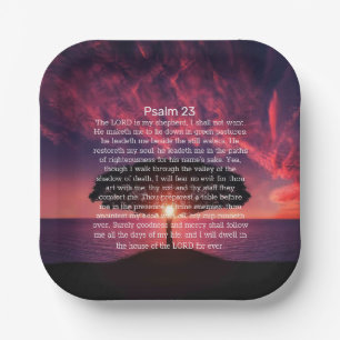 Psalm 23 Bijbel - zonnezonnehemelboom Papieren Bordje