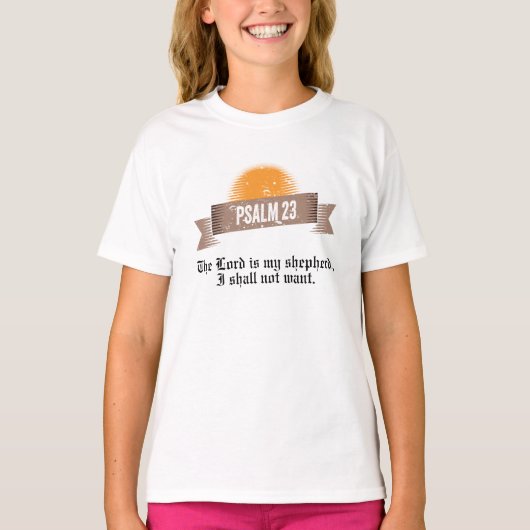 Psalm 23 Bijbelcitaat T-shirt (Voorkant)