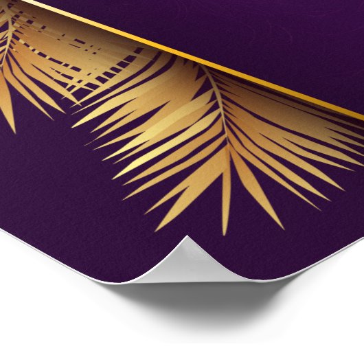 Psalm 23 Bijbelscriptie Gold Feathers Gicleé Poster (Hoek)