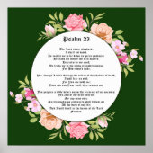 Psalm 23 Bijbelscripts op Groen Gicleé-Poster Poster (Voorkant)