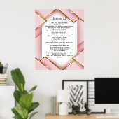 Psalm 23 Bijbeltekst met roze en gouden P Poster (Thuiskantoor)