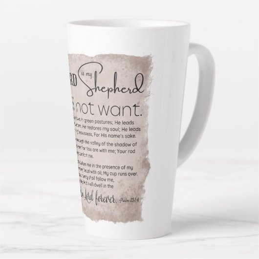 Psalm 23 Bijbeltekst  papier Latte Mok (Rechterhoek)