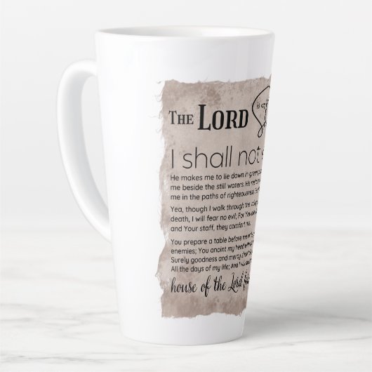 Psalm 23 Bijbeltekst  papier Latte Mok (Linkerhoek)