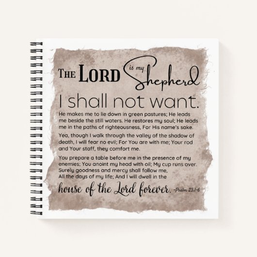 Psalm 23 Bijbeltekst papier Notitieboek (Voorkant)