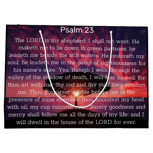 Psalm 23 Bijbelvers Boom Christelijk Groot Cadeauzakje (Achterkant)