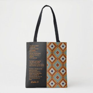Psalm 23 Bijbelvers, Retro Print Draagtas