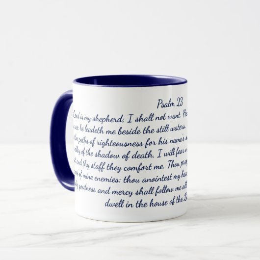 Psalm 23 Bijbelverse klassieke Mok, 11 oz koffie-M Mok (Voorkant links)