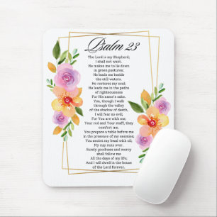 Psalm 23 Bloemige Geometrische Lijst Muismat