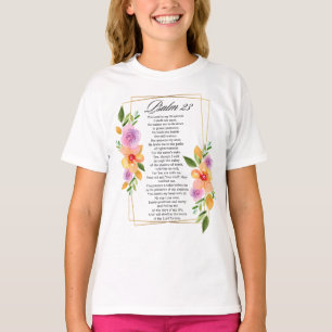 Psalm 23 Bloemige Geometrische Lijst T-shirt