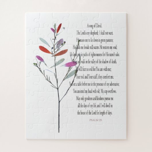 Psalm 23, botanisch uitdagend Puzzle Easy Legpuzzel (Verticaal)