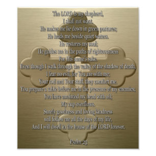Psalm 23 - Bronze Foto Afdruk