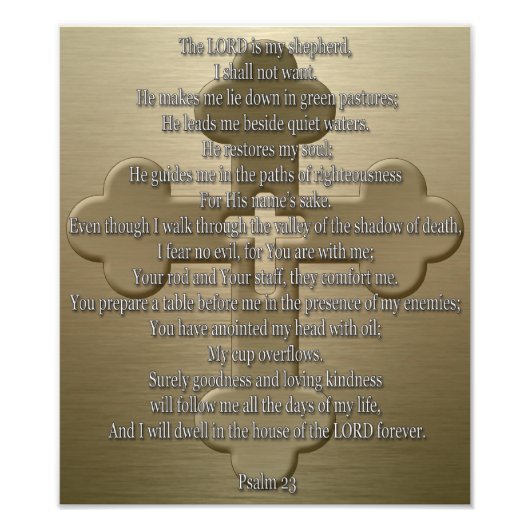 Psalm 23 - Bronze Foto Afdruk (Voorkant)