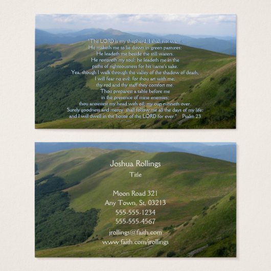 psalm 23 | CHRISTELIJK INSPIREREND Visitekaartjes (Voorkant /achterkant)