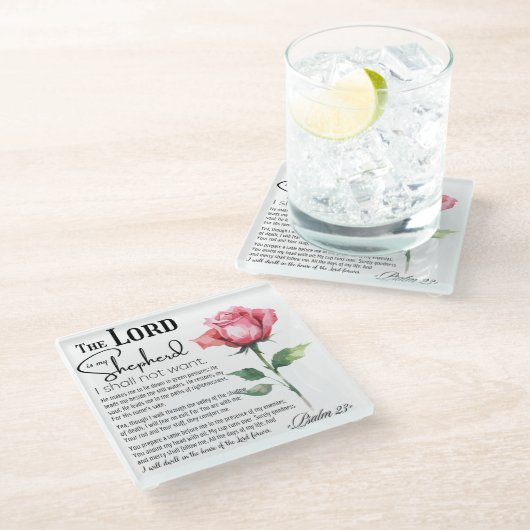 Psalm 23 De Heer is mijn Herder Glazen Onderzetter (Schuin)