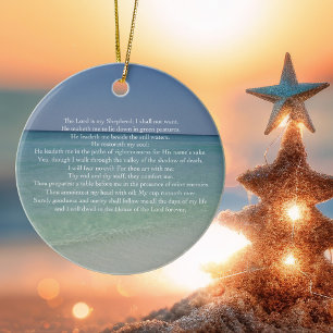 Psalm 23 De Heer is mijn Shepherd Beauful Beach Keramisch Ornament