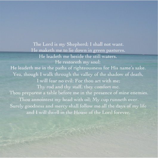 Psalm 23 De Heer is mijn Shepherd Beauful Beach Sticker (Voorkant)