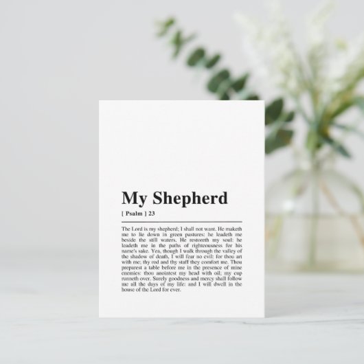 Psalm 23 De Heer is mijn Shepherd Briefkaart (Staand voorkant)