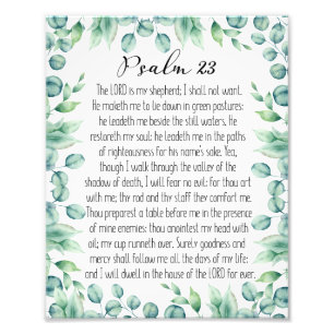 Psalm 23 De Heer is mijn Shepherd, Eucalyptus Foto Afdruk