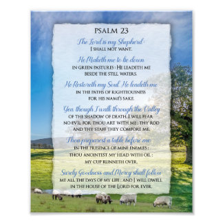 Psalm 23 - De Heer is mijn Shepherd Foto Afdruk