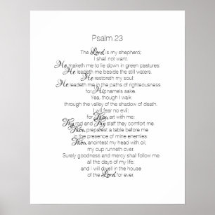 Psalm 23 De Heer is Mijn Shepherd KJV Bijbelversie Poster