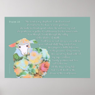 Psalm 23, De Heer is mijn Shepherd Poster