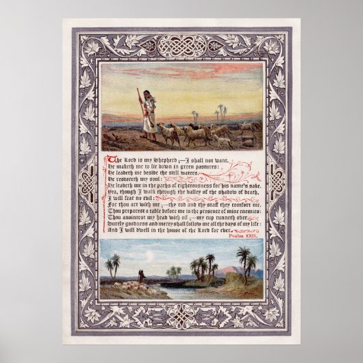 Psalm 23 De Heer is mijn Shepherd Poster (Voorkant)