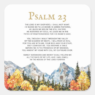 Psalm 23 De Heer is mijn Shepherd Vierkante Sticker