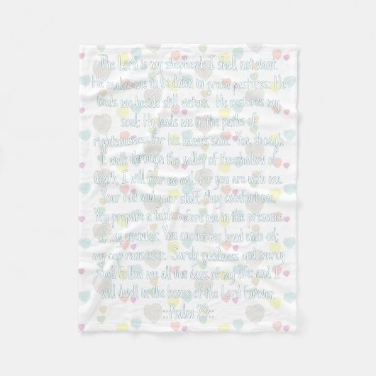 Psalm 23 De Schrift Fleece Deken (Voorkant)