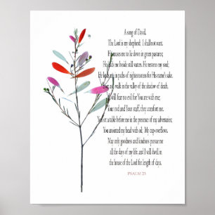 Psalm 23 Fijne Botanische Waarde Poster Papier