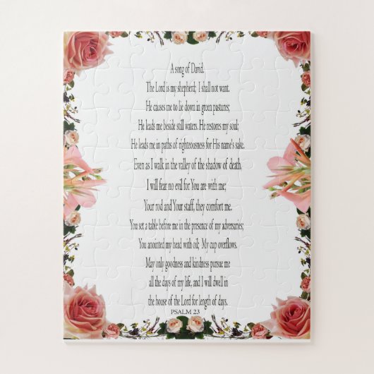 Psalm 23, Floral Border 56 stuks Easy Puzzle Legpuzzel (Verticaal)